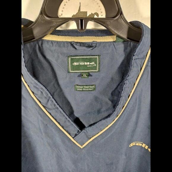 Bolle' Golf Pullover Windbreaker Mens XL V-Neck Blue Pockets Short Sleeve - Picture 4 of 5